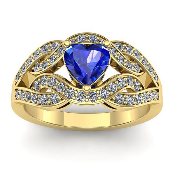 Inel logodna cu safir inima