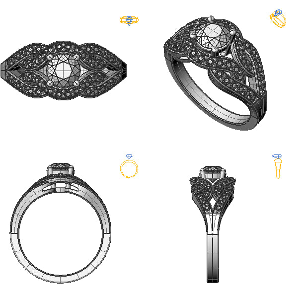 Inel de logodna sidestone cu diamant