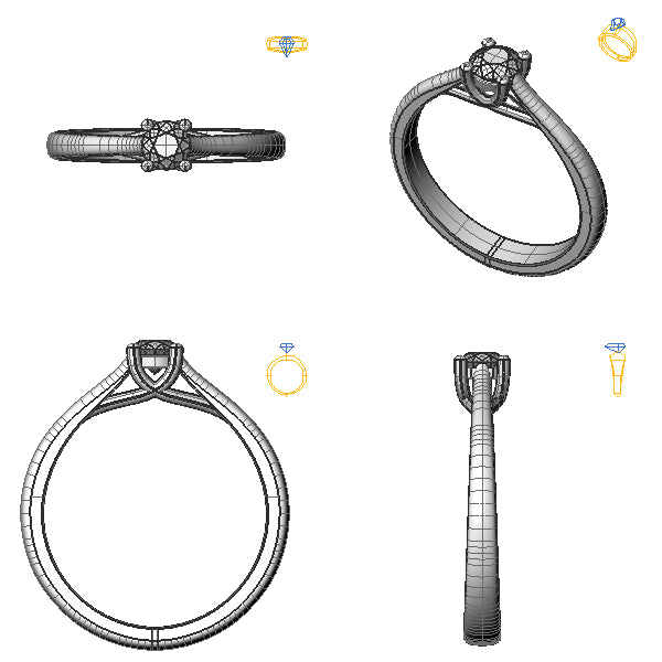 Inel logodna din aur alb