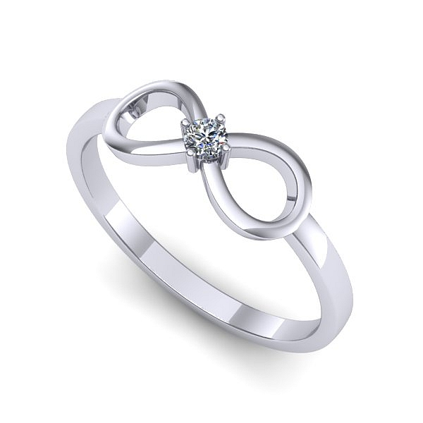 Inel din aur alb cu diamant