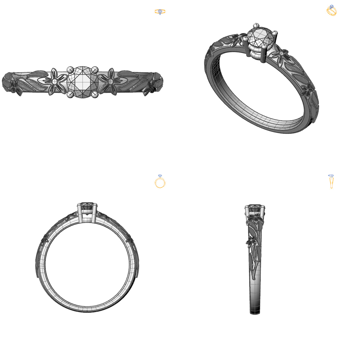 Inel de logodna solitaire cu diamant