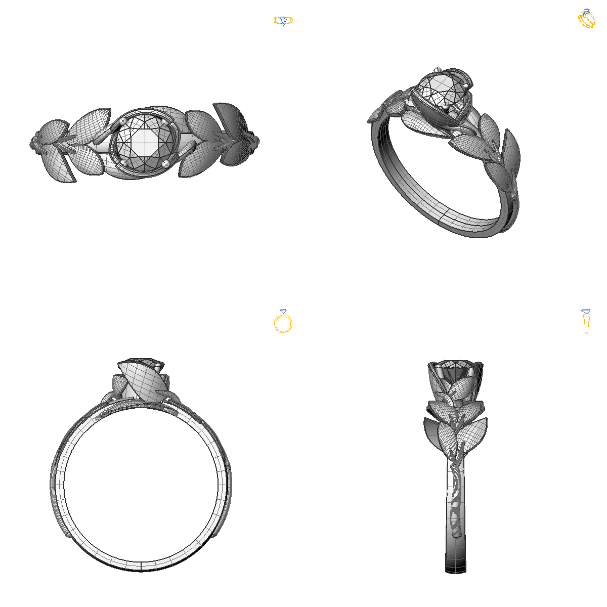 Inel de logodna personalizat cu diamant negru