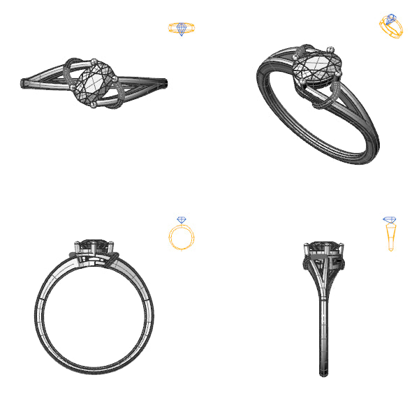 Inel de logodna personalizat cu safir