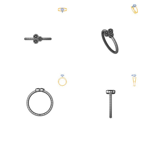 Inel 3stone cu diamant