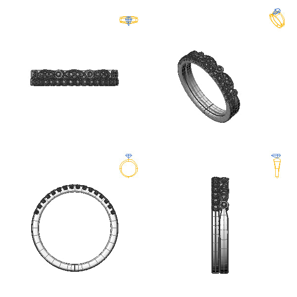 Inel eternity cu diamante negre