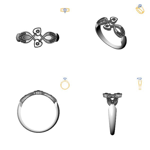 Inel de logodna sidestone cu diamant negru