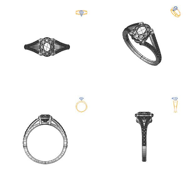 Inel de logodna sidestone cu ametist