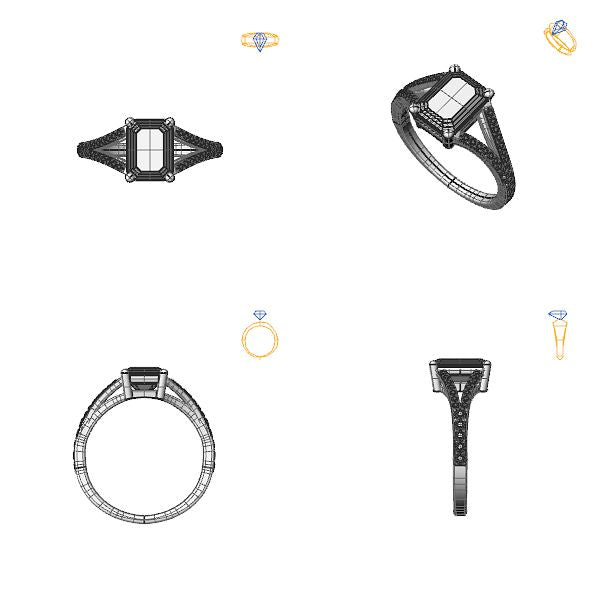 Inel sidestone cu citrin