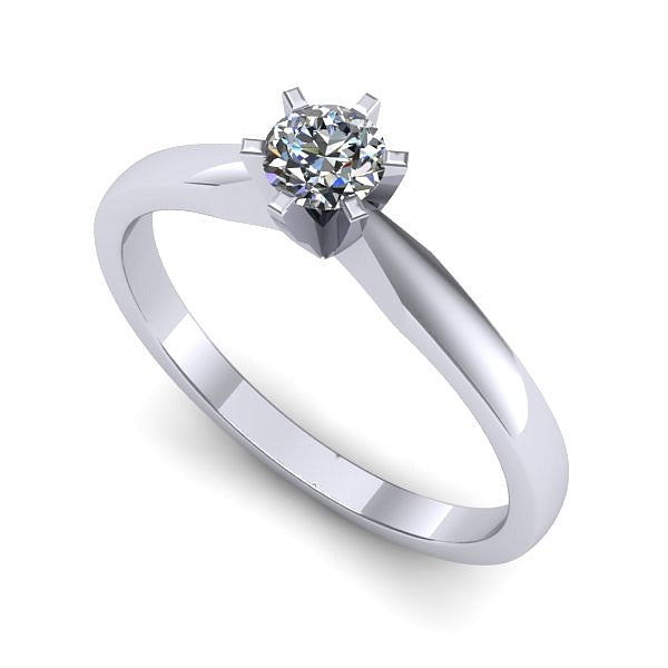 Inel de logodna din aur alb cu diamant