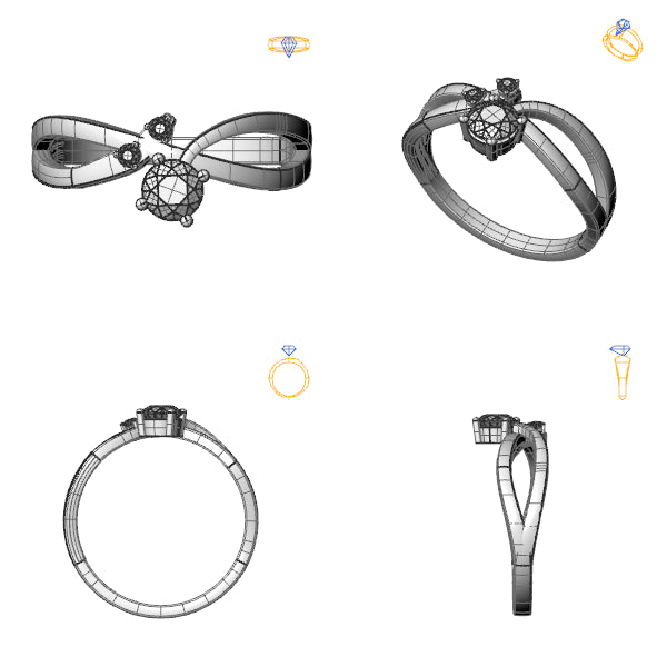 Inel de logodna 3stone cu diamant