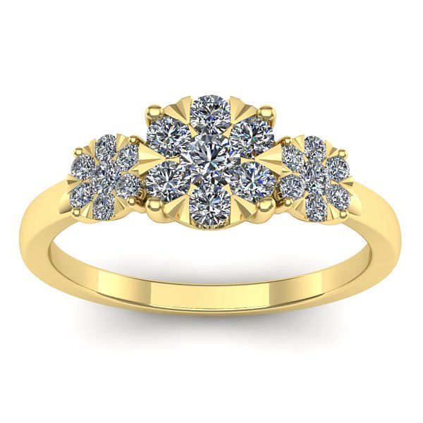 Inel cu diamant rotund