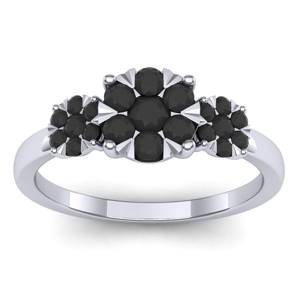 Inel cu diamant negru rotund