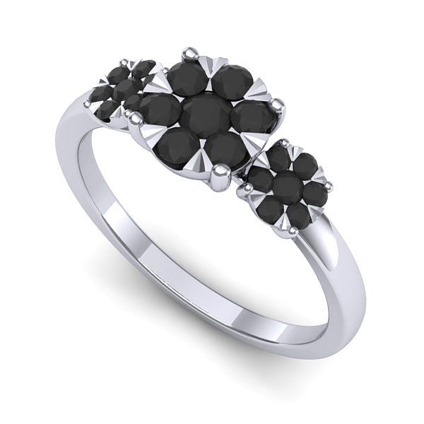 Inel din aur alb cu diamant negru