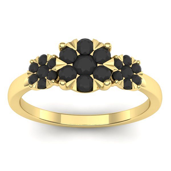 Inel de logodna cu diamant negru rotund