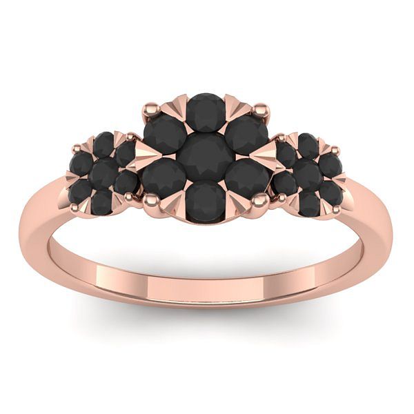 Inel de logodna cu diamant negru rotund