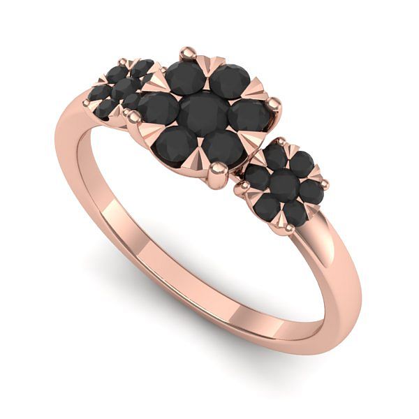 Inel din aur roz cu diamant negru