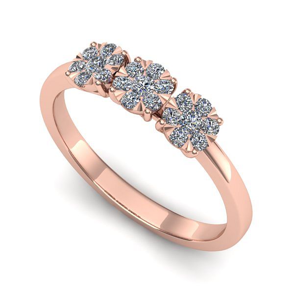 Inel logodna din aur roz cu diamant