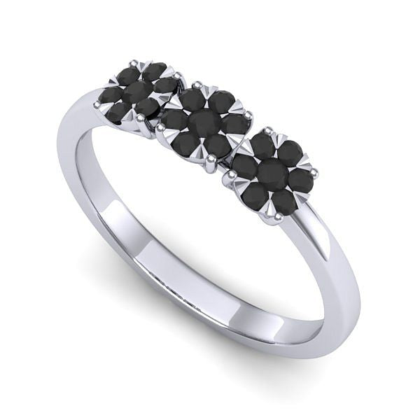 Inel logodna din aur alb cu diamant negru