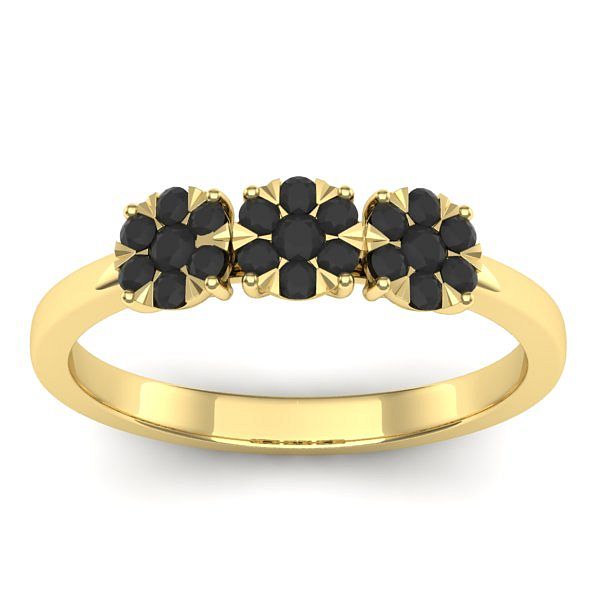 Inel cu diamant negru rotund