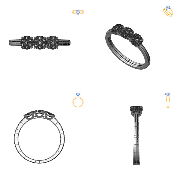 Inel de logodna halo cu diamant negru
