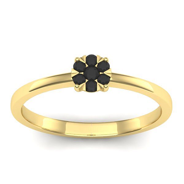 Inel de logodna cu diamant negru rotund