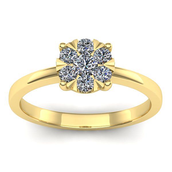 Inel cu diamant rotund