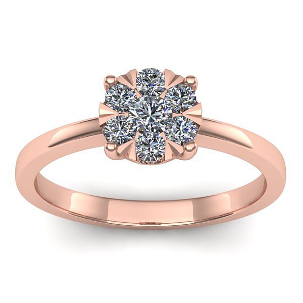 Inel cu diamant rotund