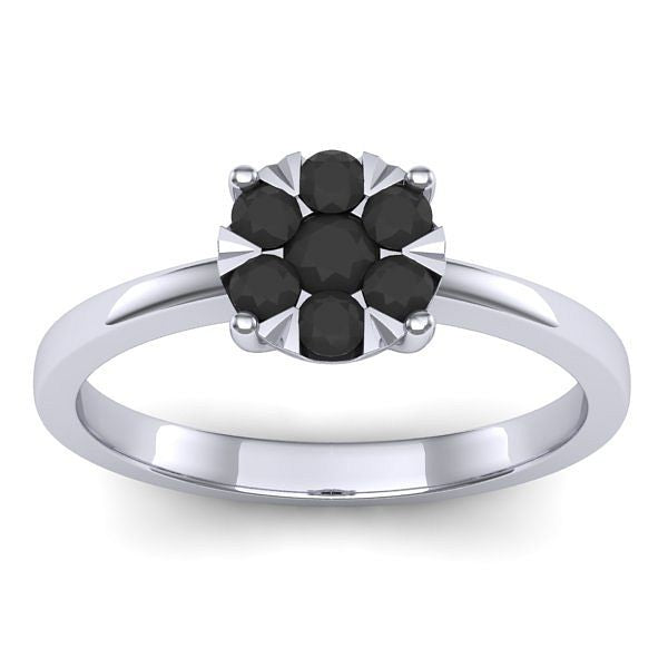 Inel logodna cu diamant negru rotund