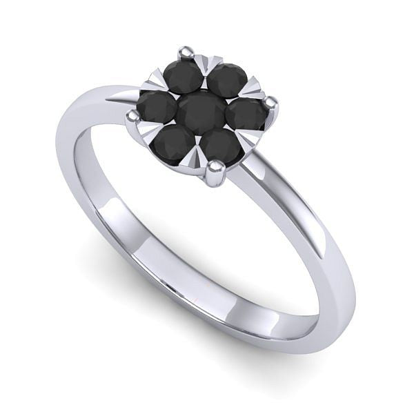 Inel logodna din aur alb cu diamant negru