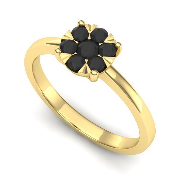 Inel din aur galben cu diamant negru