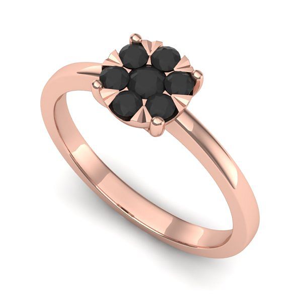 Inel logodna din aur roz cu diamant negru