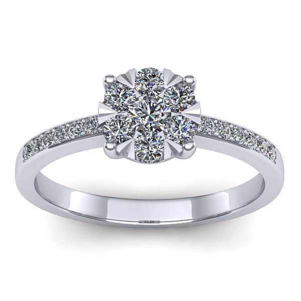 Inel logodna cu diamant rotund