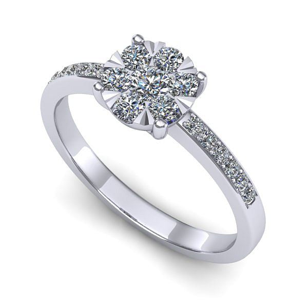 Inel logodna din aur alb cu diamant