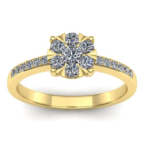 Inel cu diamant rotund