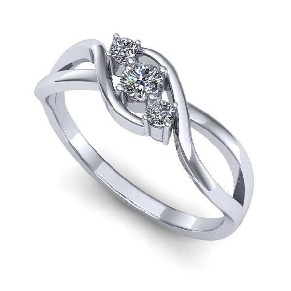 Inel de logodna din aur alb cu diamant