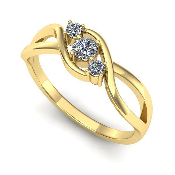 Inel din aur galben cu diamant