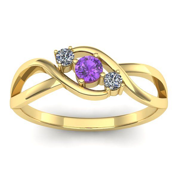 Inel de logodna cu ametist rotund