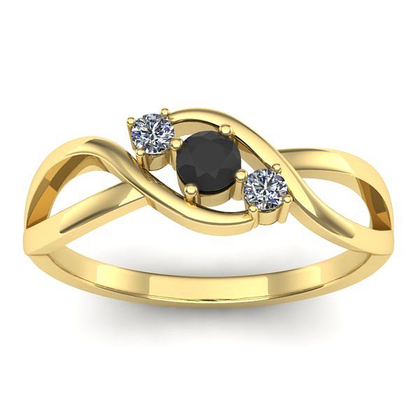 Inel logodna cu diamant negru rotund