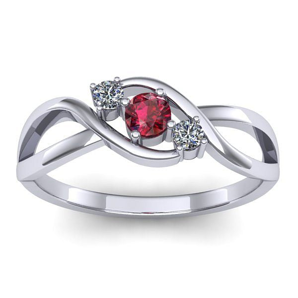 Inel de logodna cu rubin rotund
