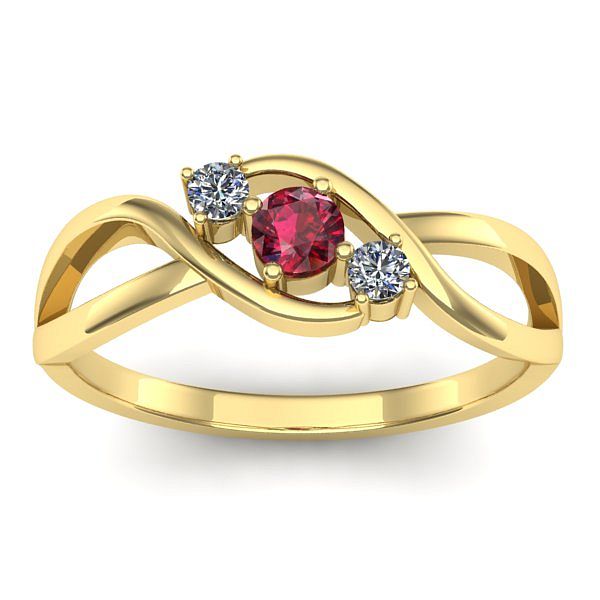 Inel logodna cu rubin rotund