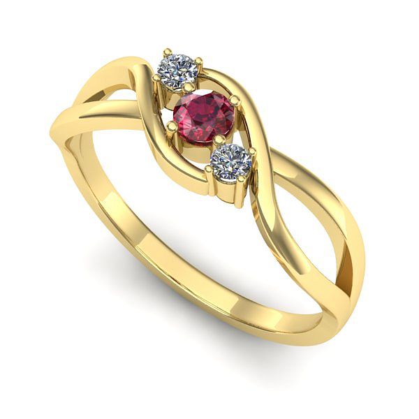 Inel de logodna din aur galben cu rubin