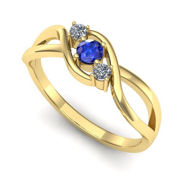 Inel din aur galben cu safir