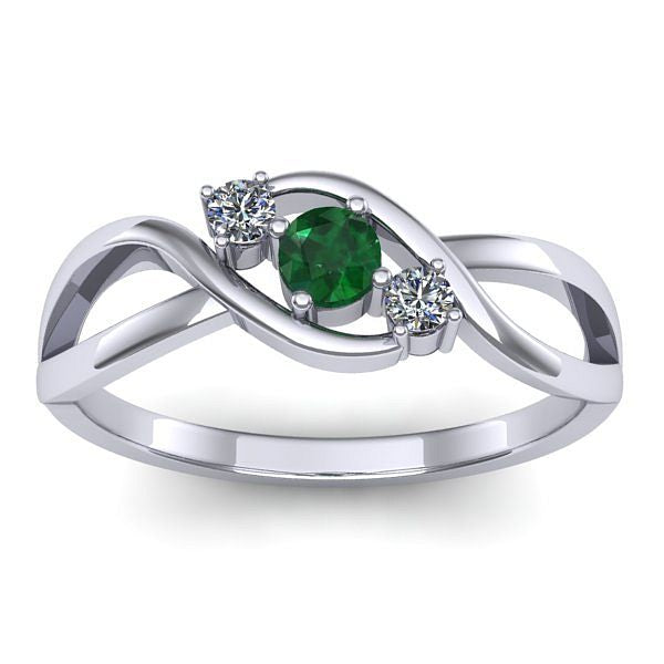 Inel cu smarald rotund