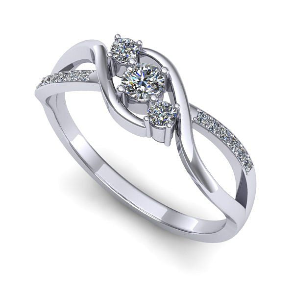 Inel de logodna din aur alb cu diamant