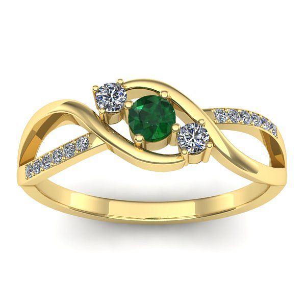 Inel cu smarald rotund