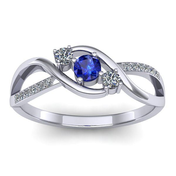 Inel logodna cu safir rotund