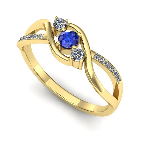 Inel din aur galben cu safir