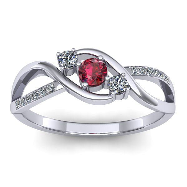 Inel logodna cu rubin rotund