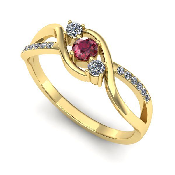 Inel de logodna din aur galben cu rubin
