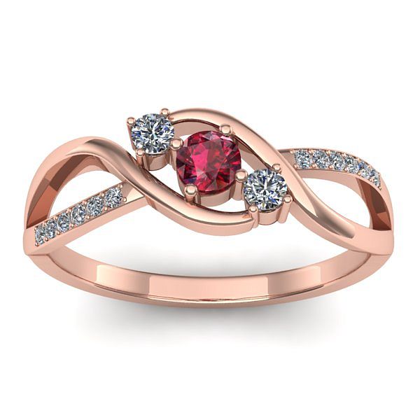 Inel logodna cu rubin rotund